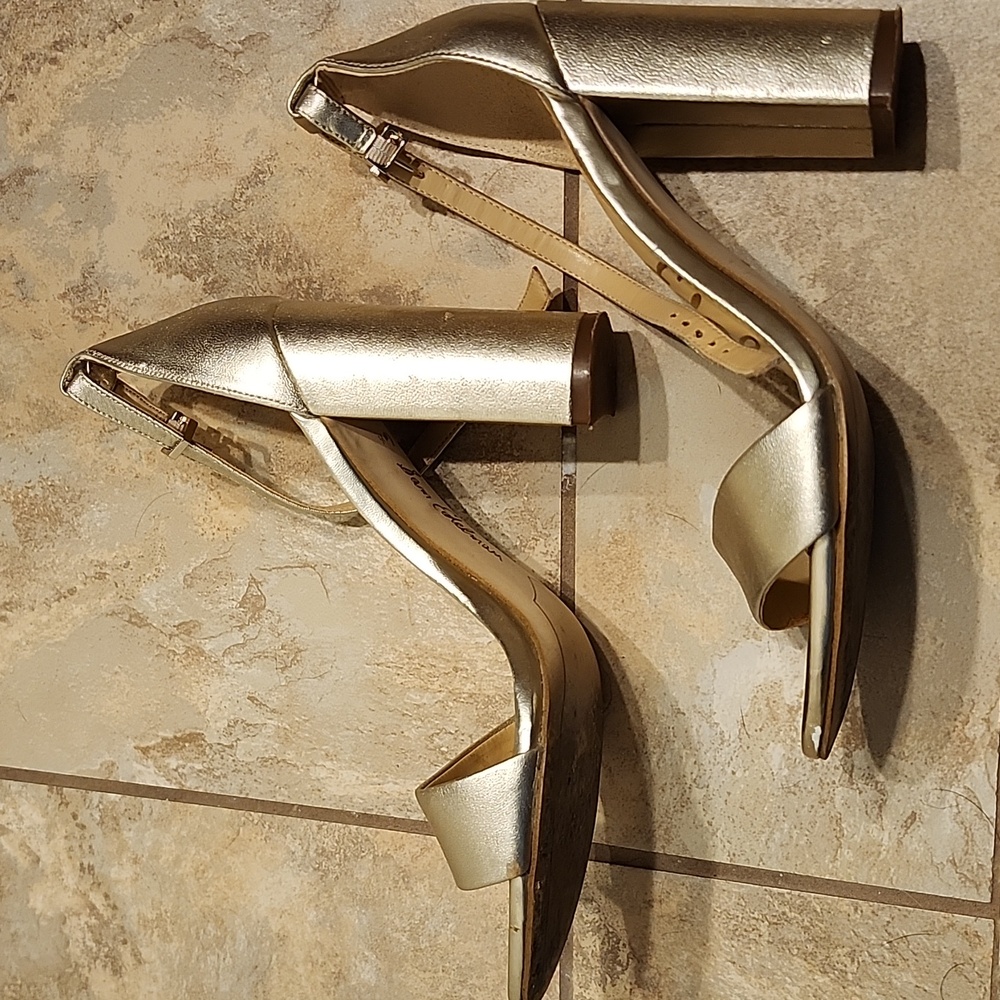 Sam edelman yaro block heels gold size 6.5 - Picture 7 of 13